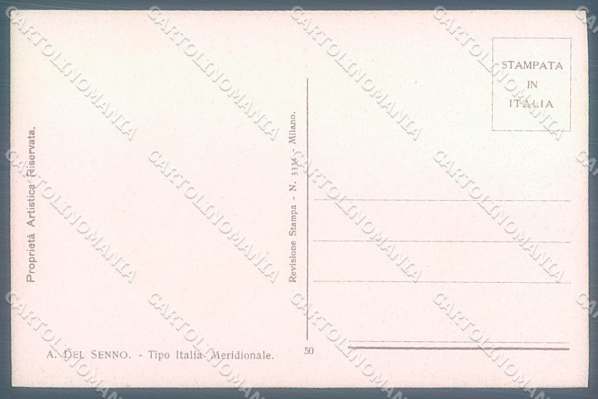 Artist Signed Del Senno Lady Italian Type serie 50 postcard HR3797 – retro