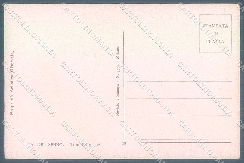 Artist Signed Del Senno Lady French Type serie 50 postcard HR3798 – retro