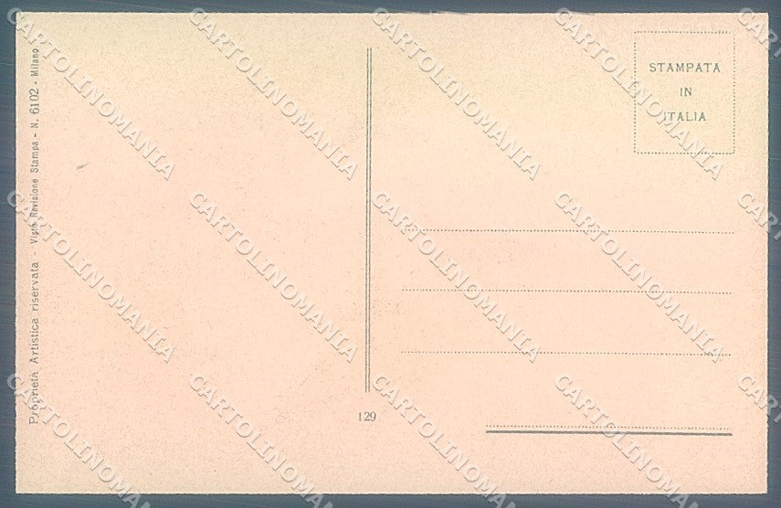 Artist Signed Simeone Lady Romantic Couple serie 129 postcard HR3803 – retro