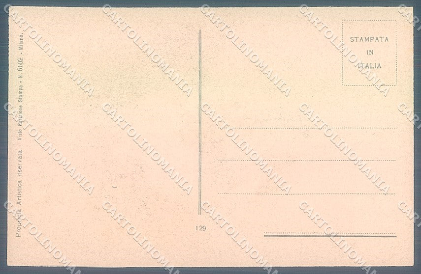 Artist Signed Simeone Lady Romantic Couple serie 129 postcard HR3804 – retro