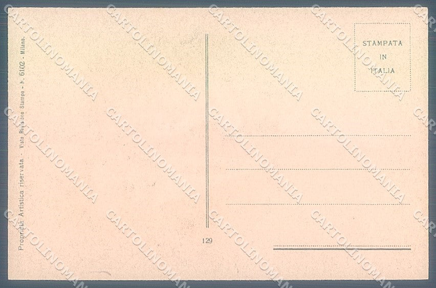 Artist Signed Simeone Lady Romantic Couple serie 129 postcard HR3806 – retro
