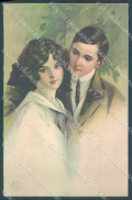 Artist Signed Simeone Lady Romantic Couple serie 129 postcard HR3807 – fronte