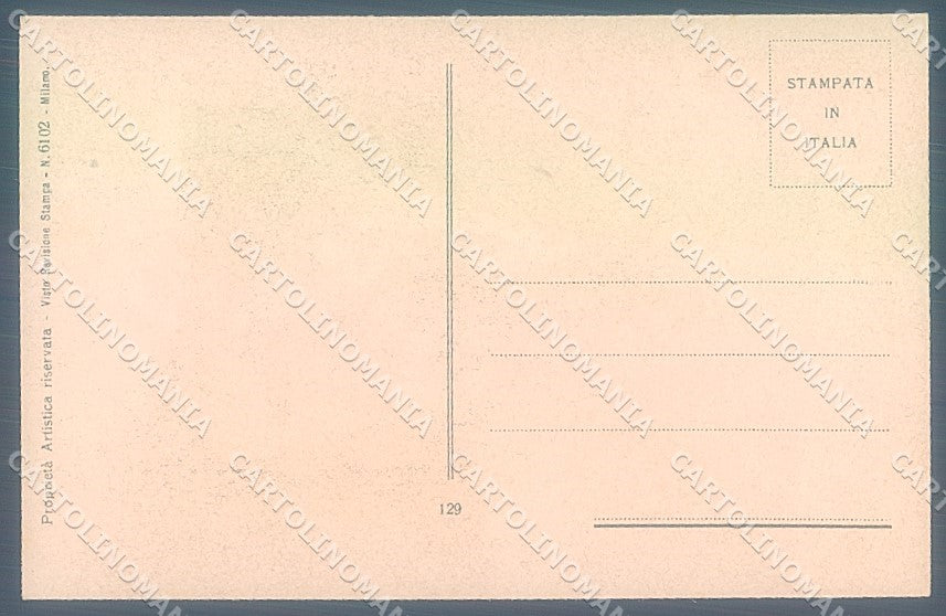 Artist Signed Simeone Lady Romantic Couple serie 129 postcard HR3807 – retro