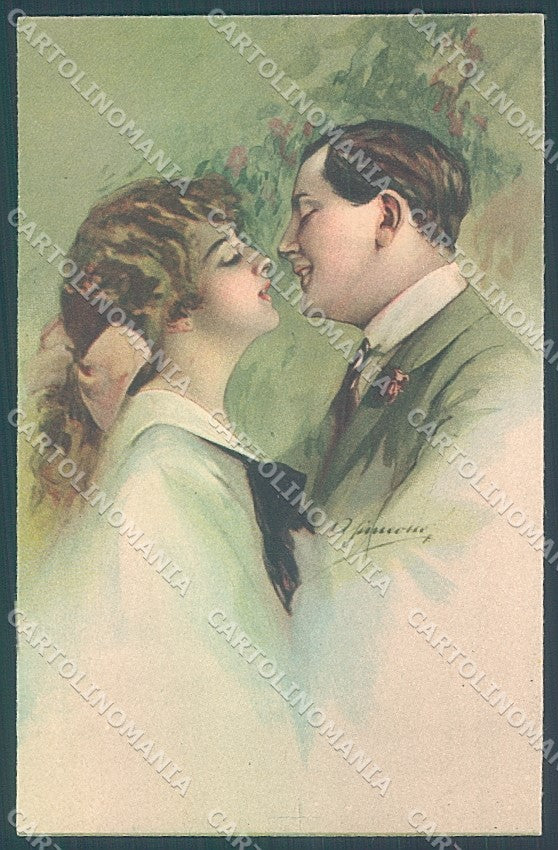 Artist Signed Simeone Lady Romantic Couple serie 129 postcard HR3808 – fronte