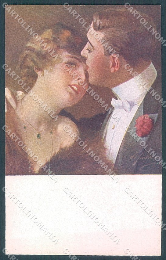 Artist Signed Simeone Lady Romantic Couple Emerald Jewel serie 174-4 pc HR3818 – fronte