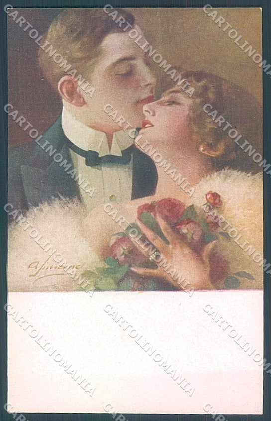 Artist Signed Simeone Lady Romantic Couple Emerald Jewel serie 174-6 pc HR3820 – fronte