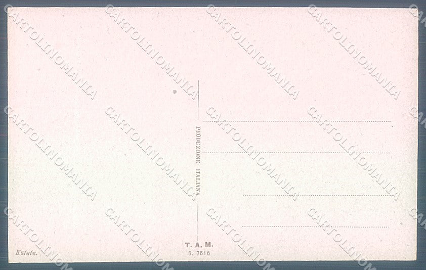 Artist Signed Pinochi Lady Seasons Summer Deco serie 7516 postcard HR3842 – retro
