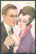 Artist Signed Gilardi Lady Romantic Couple serie 85-4 postcard HR3854 – fronte