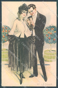 Artist Signed Di Leodud Lady Romantic Couple SOFT WRINKLE serie 119 pc HR3865 – fronte