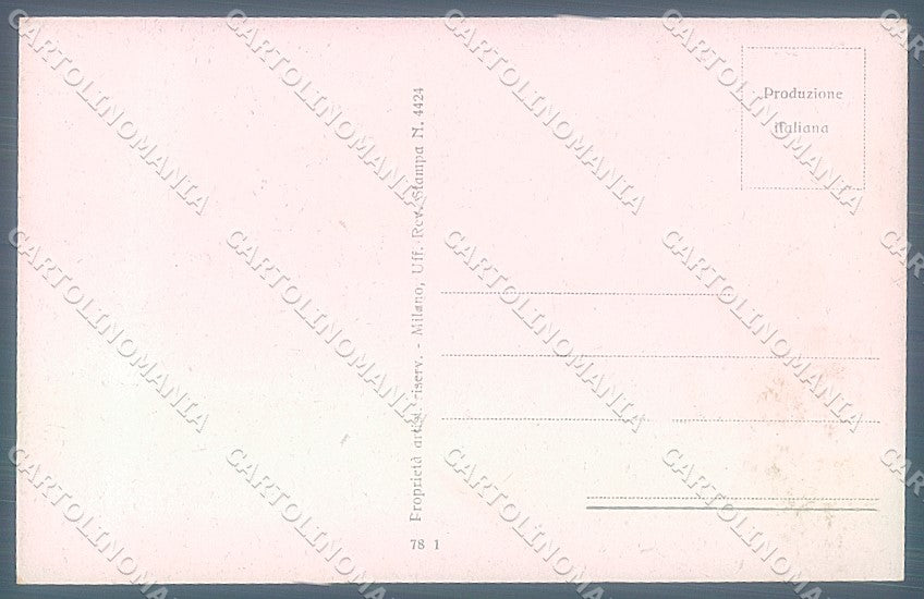 Artist Signed Franzoni Lady Violets Flowers serie 78-1 postcard HR3873 – retro