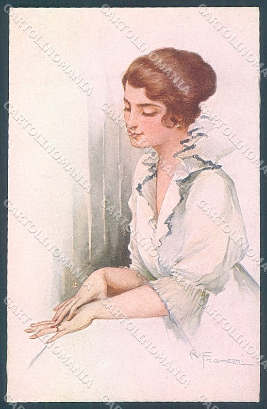 Artist Signed Franzoni Lady Jewel Ring serie 78-4 postcard HR3876 – fronte
