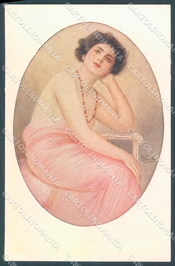 Artist Signed Vecchi Lady Ruby Jewel serie 176-3 postcard HR3879 – fronte