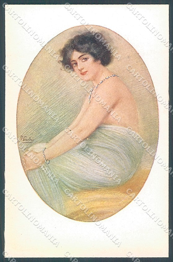 Artist Signed Vecchi Lady Opal Jewel serie 176-5 postcard HR3881 – fronte