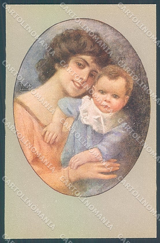 Artist Signed Vecchi Lady and Child Baby serie 245-5 postcard HR3887 – fronte