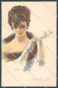 Artist Signed Simonetti Glamour Fashion Lady serie 218-2 postcard HR3890 – fronte