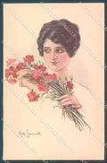 Artist Signed Simonetti Fashion Lady Carnation TRACES DAMP serie 294-6 pc HR3900 – fronte