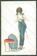 Artist Signed Willy Risque Lady serie 1082 postcard HR3902 – fronte