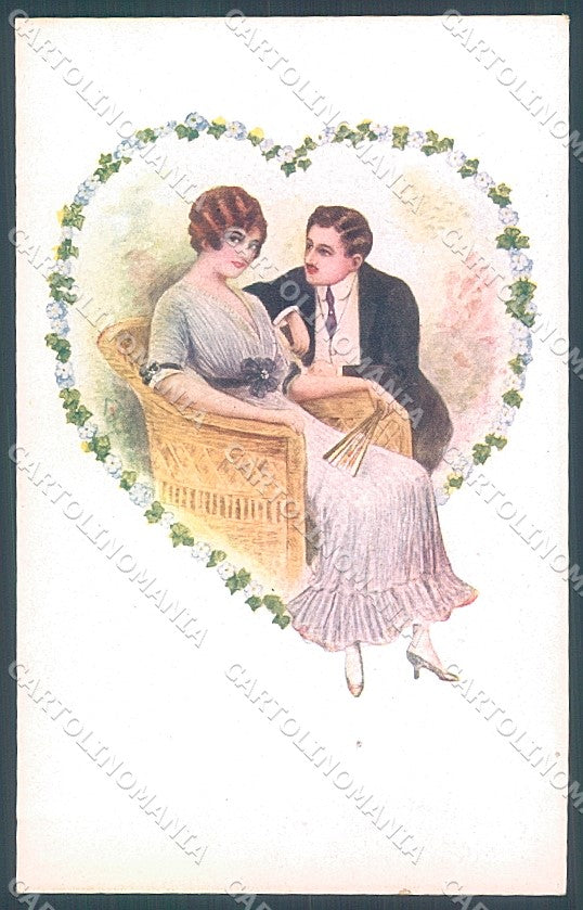 Artist Signed Orlandi Lady Romantic Couple serie 7514 postcard HR3907 – fronte