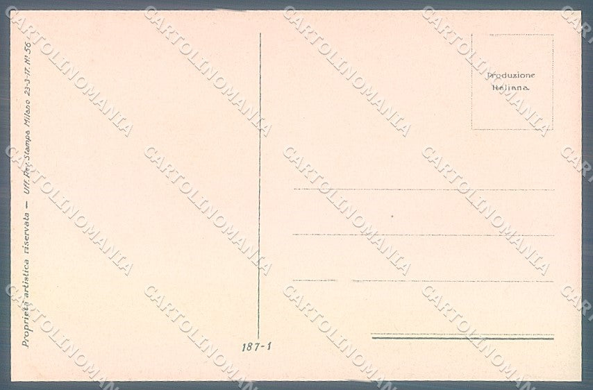 Artist Signed Terzi Glamour Fashion Lady Hat serie 187-1 postcard HR3915 – retro