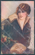 Artist Signed Monestier Glamour Fashion Lady serie 872 postcard HR3922 – fronte