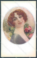 Artist Signed Monestier Glamour Fashion Lady Rose serie 881 postcard HR3929 – fronte