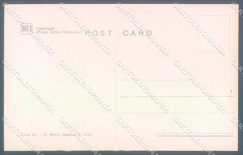 Artist Signed Monestier Glamour Fashion Lady Rose serie 881 postcard HR3929 – retro