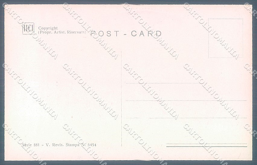 Artist Signed Monestier Glamour Fashion Lady Rose serie 881 postcard HR3930 – retro