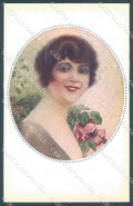 Artist Signed Monestier Glamour Fashion Lady Rose serie 881 postcard HR3931 – fronte