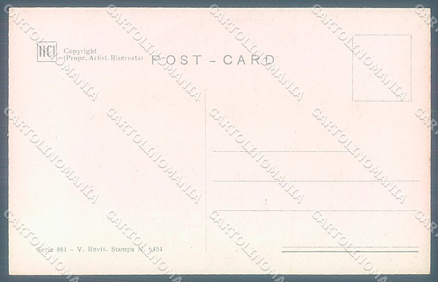 Artist Signed Monestier Glamour Fashion Lady Rose serie 881 postcard HR3931 – retro