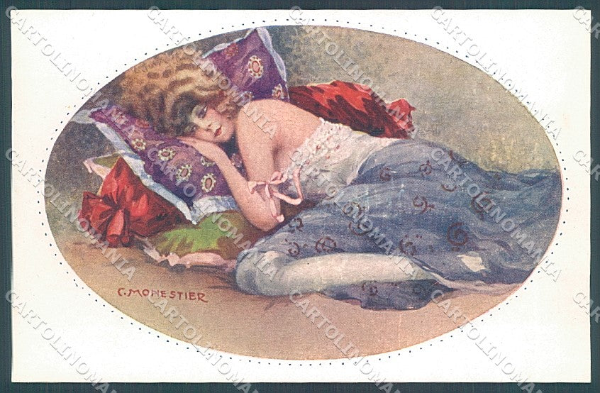 Artist Signed Monestier Risque Lady serie 886 postcard HR3935 – fronte