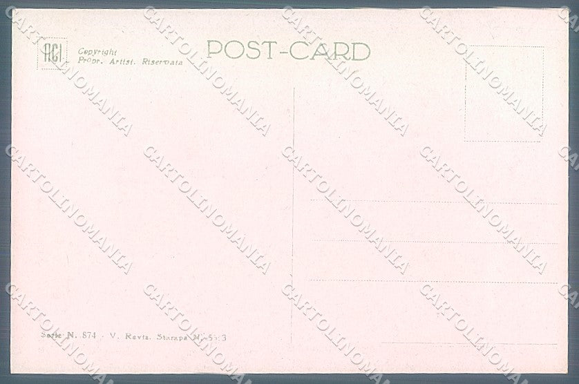 Artist Signed Monestier Lady Romantic Couple serie 874 postcard HR3939 – retro