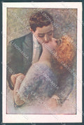 Artist Signed Monestier Lady Romantic Couple Kissing serie 874 postcard HR3940 – fronte