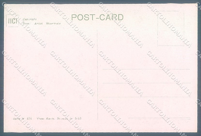 Artist Signed Monestier Lady Romantic Couple Kissing serie 874 postcard HR3940 – retro