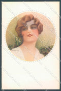Artist Signed Monestier Lady Four Leaf Clover serie 880 postcard HR3941 – fronte