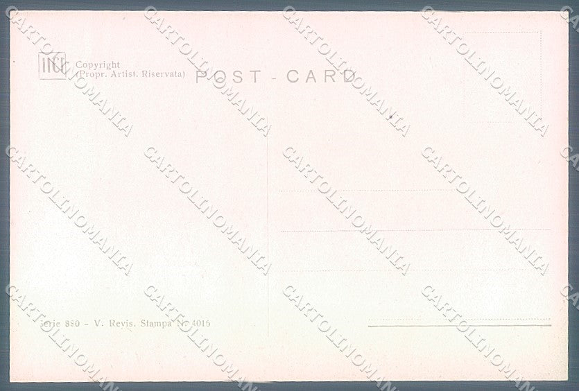 Artist Signed Monestier Lady Four Leaf Clover serie 880 postcard HR3941 – retro