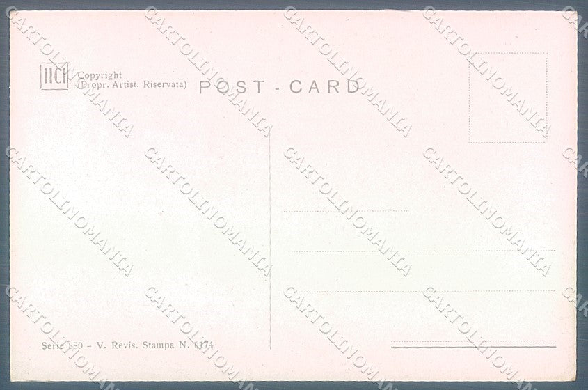 Artist Signed Monestier Lady Four Leaf Clover serie 880 postcard HR3944 – retro