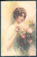 Artist Signed Monestier Lady Rose serie 254-1 postcard HR3945 – fronte