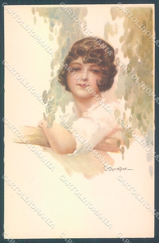 Artist Signed Monestier Lady serie 254-6 postcard HR3950 – fronte