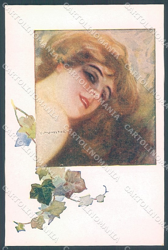 Artist Signed Monestier Lady Hairstyle Ivy serie 883  postcard HR3956 – fronte