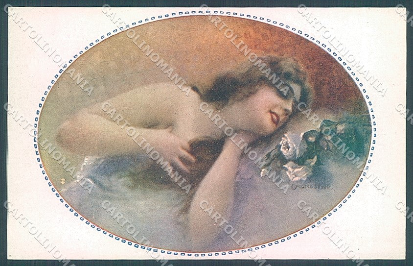Artist Signed Monestier Lady Hairstyle Rose serie 876 postcard HR3960 – fronte