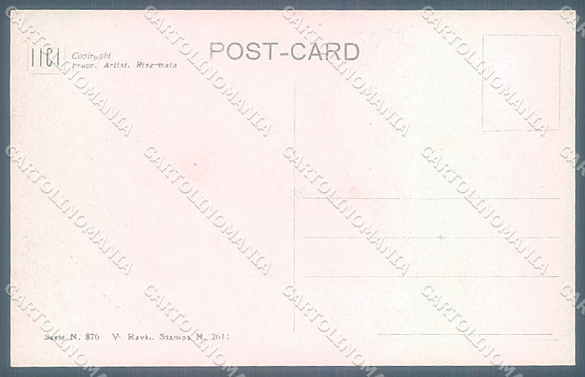 Artist Signed Monestier Lady Hairstyle Rose serie 876 postcard HR3961 – retro
