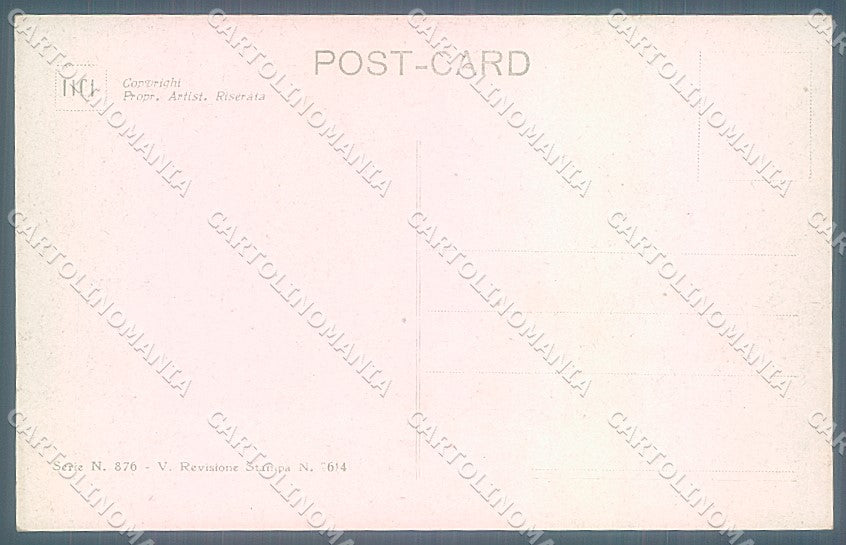 Artist Signed Monestier Lady Hairstyle Rose serie 876 postcard HR3962 – retro