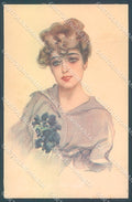 Artist Signed Metlicovitz Lady Violet serie 963-3 postcard HR3965 – fronte