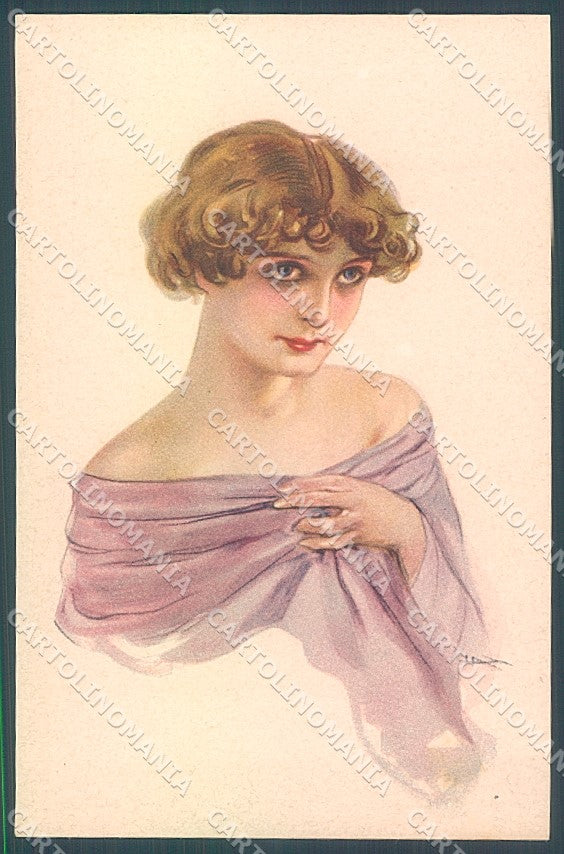 Artist Signed Metlicovitz Glamour Fashion Lady serie 242-2 postcard HR3976 – fronte
