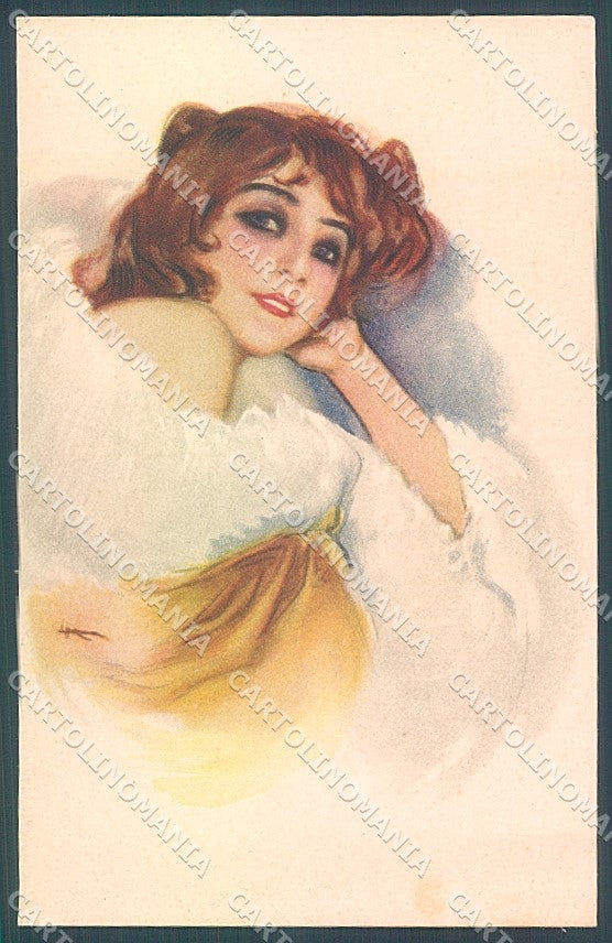 Artist Signed Metlicovitz Glamour Fashion Lady serie 242-4 postcard HR3978 – fronte