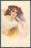 Artist Signed Metlicovitz Glamour Fashion Lady serie 242-4 postcard HR3978 – fronte