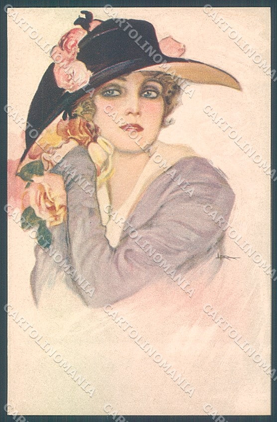 Artist Signed Metlicovitz Glamour Fashion Lady serie 243-3 postcard HR3983 – fronte