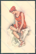 Artist Signed Metlicovitz Lady Bathing Beauty serie 333-2 postcard HR3988 – fronte