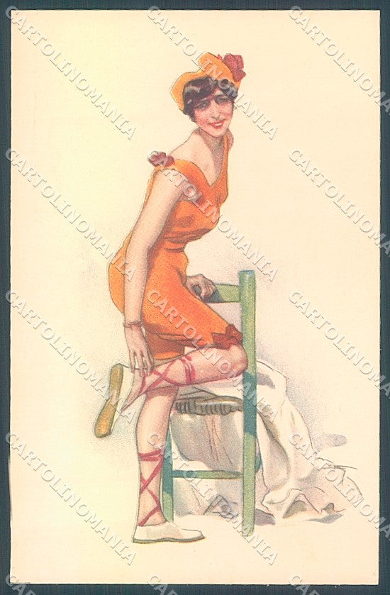 Artist Signed Metlicovitz Lady Bathing Beauty serie 333-3 postcard HR3989 – fronte
