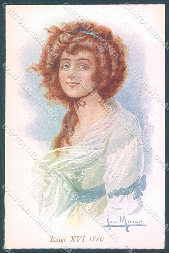Artist Signed San Marco Lady Hairstyle serie 2108-2 postcard HR3994 – fronte